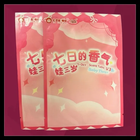 2 BLIND PACKS Baby Three 7-day scent tabs V3 Car Air freshener unopened surprise - Picture 5 of 7